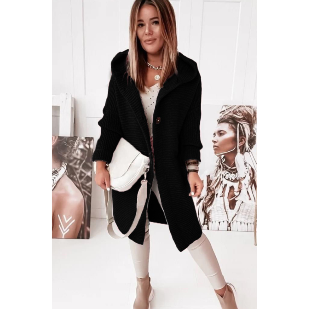 Damen Cardigan Mit Kapuze - Eveloria