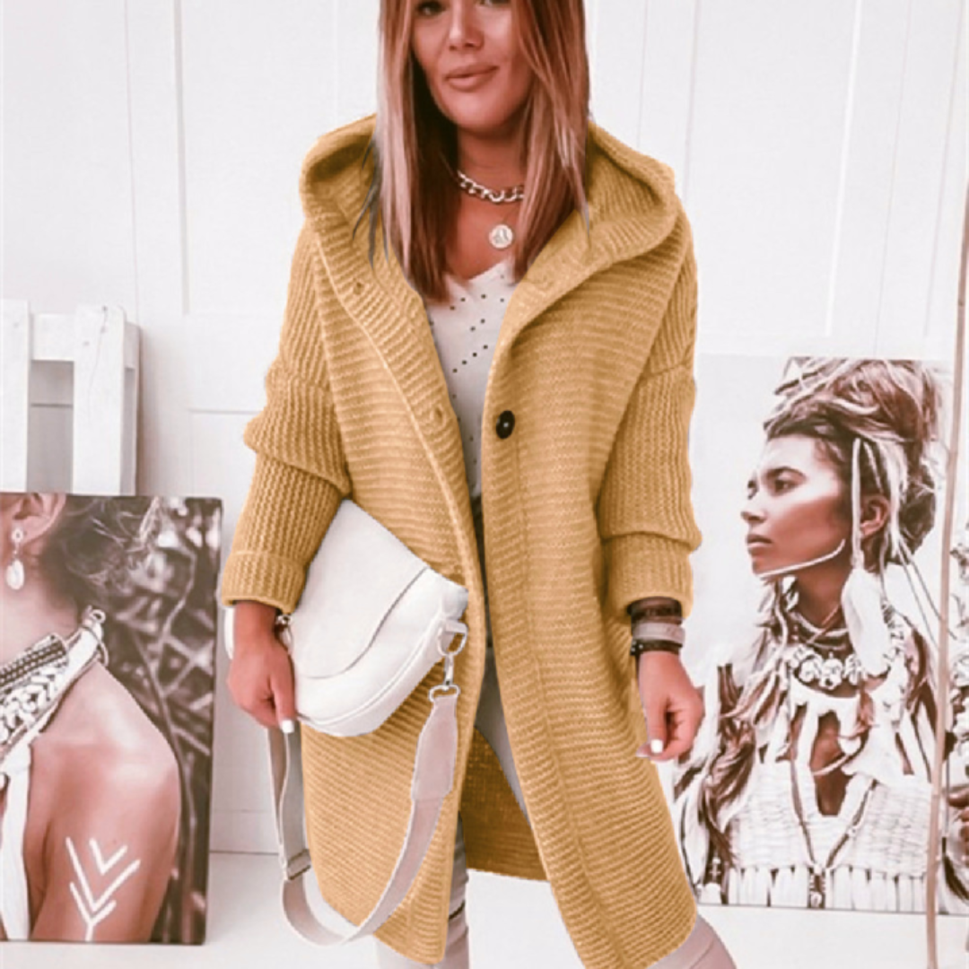 Damen Cardigan Mit Kapuze
