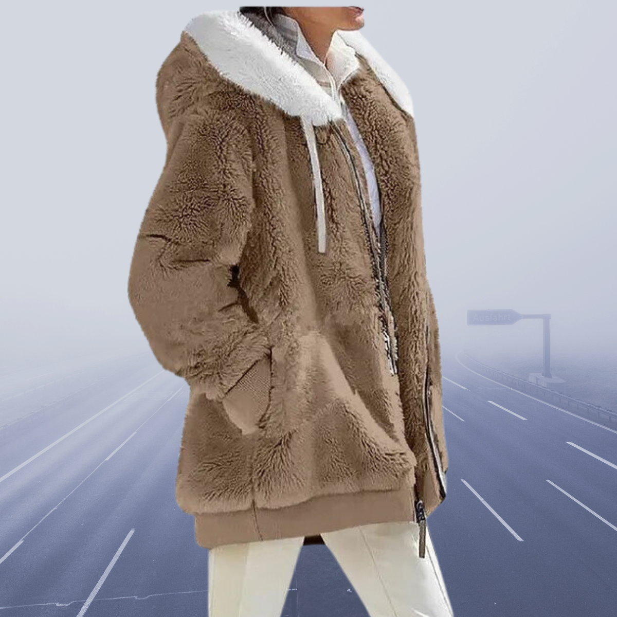 Eveloria Damen Fleece Hoodie Lässig Grau