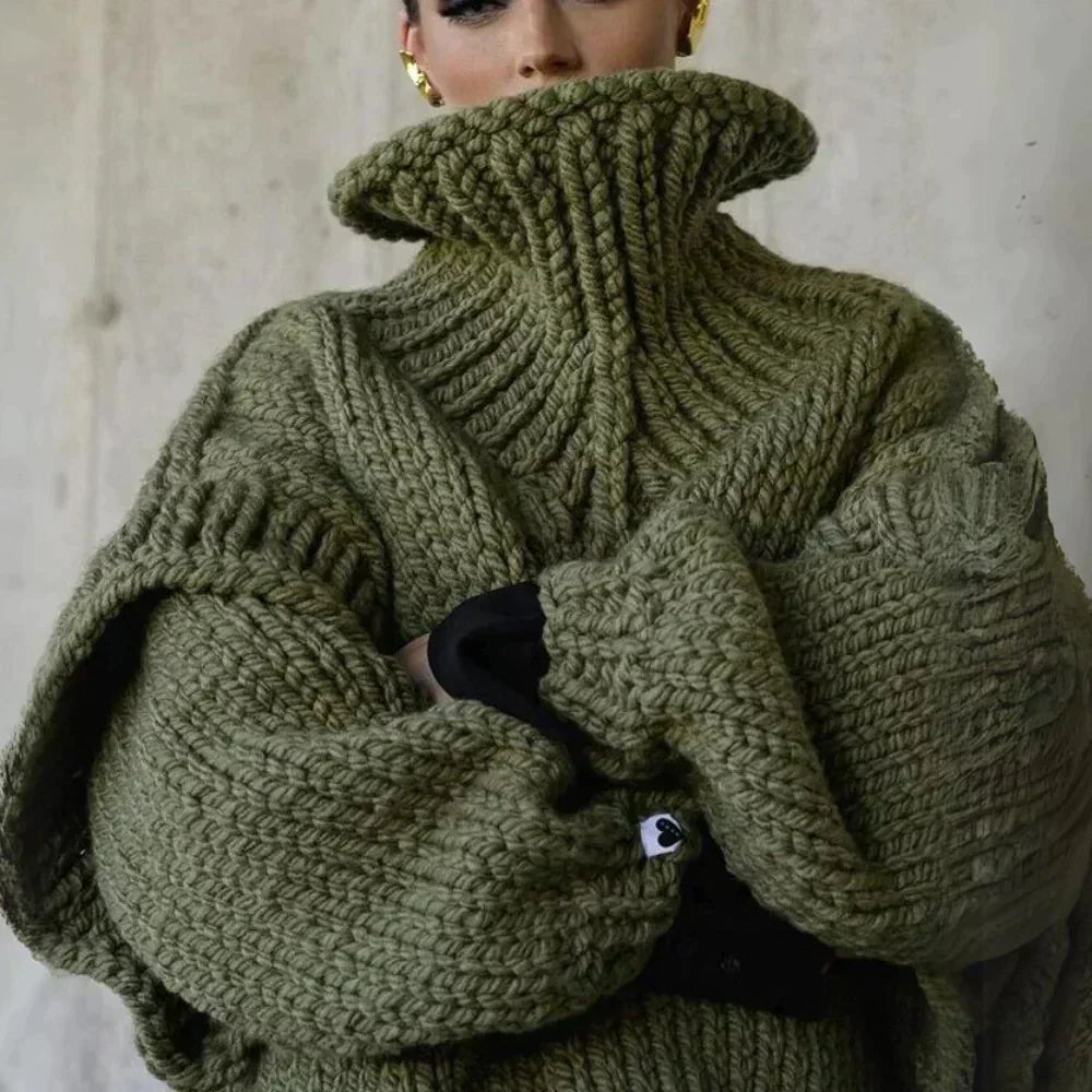 Damen Oversized Strick Pullover Kuschelig Größe XL