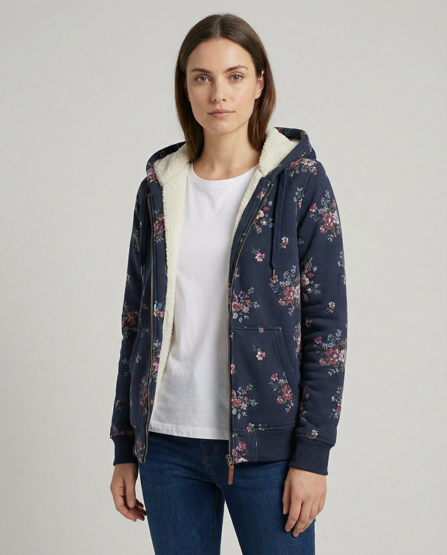 Damen Winterjacke Blumenmuster - Eveloria