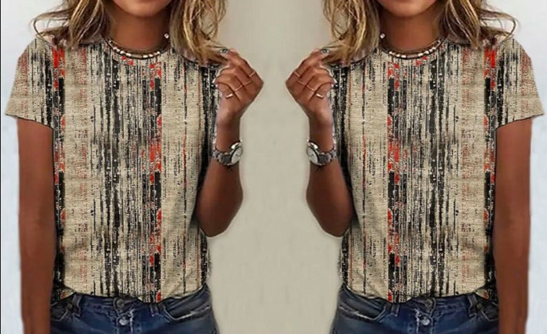 Eveloria Damen T-Shirt BedrucktVintage Style Weiß