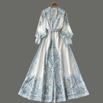 Eveloria Damen A-Linienkleid Gürtel Blumenmuster
