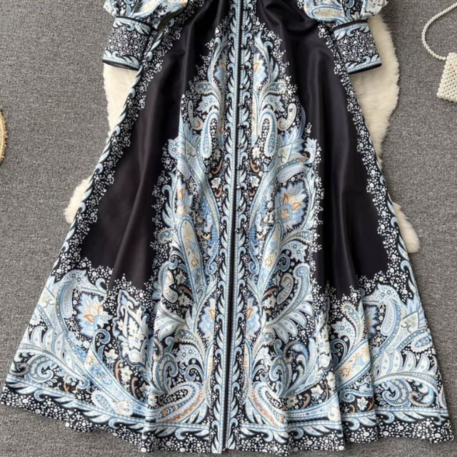 Eveloria Damen A-Linienkleid Gürtel Blumenmuster