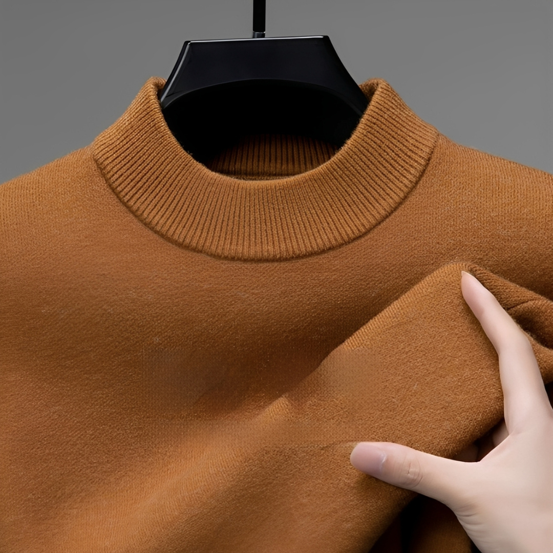 Herren Pullover Bequem Warm Baumwolle Grau