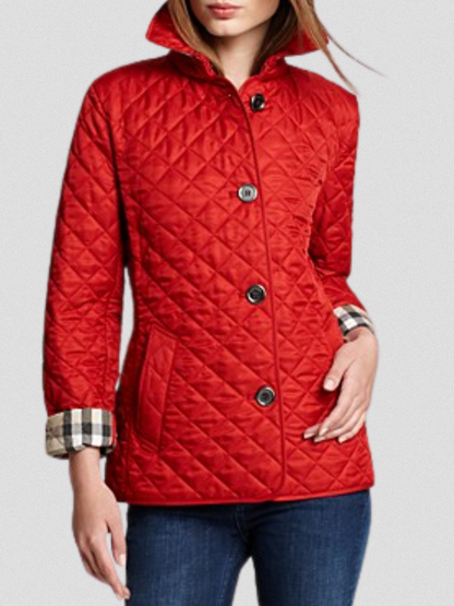 Damen Übergangsjacke Steppstoff Mit Taillenriegel Figurschmeichelnd