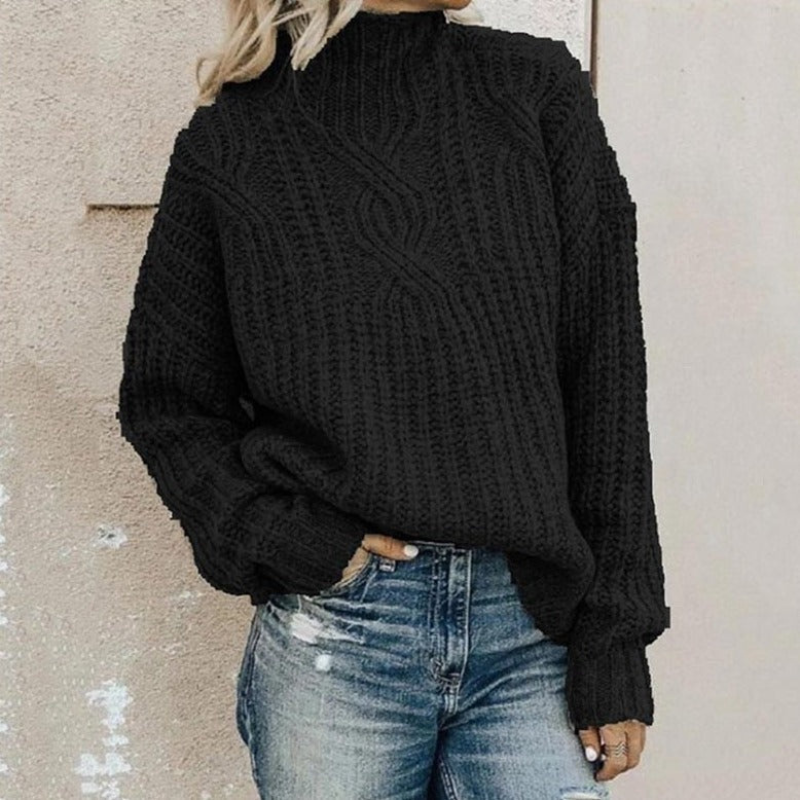 Damen Zopf-Pullover Lockere Passform