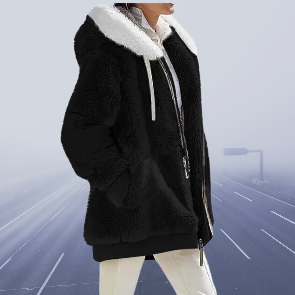 Eveloria Damen Fleece Hoodie Lässig Grau