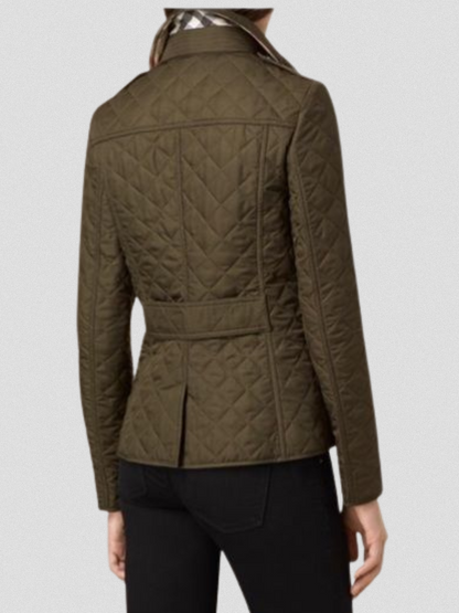 Damen Übergangsjacke Steppstoff Mit Taillenriegel Figurschmeichelnd