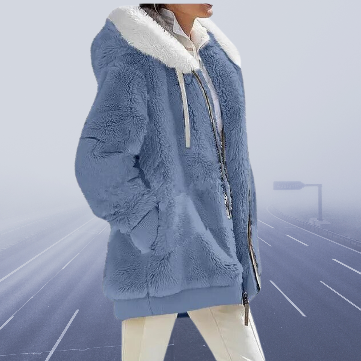 Eveloria Damen Fleece Hoodie Lässig Grau