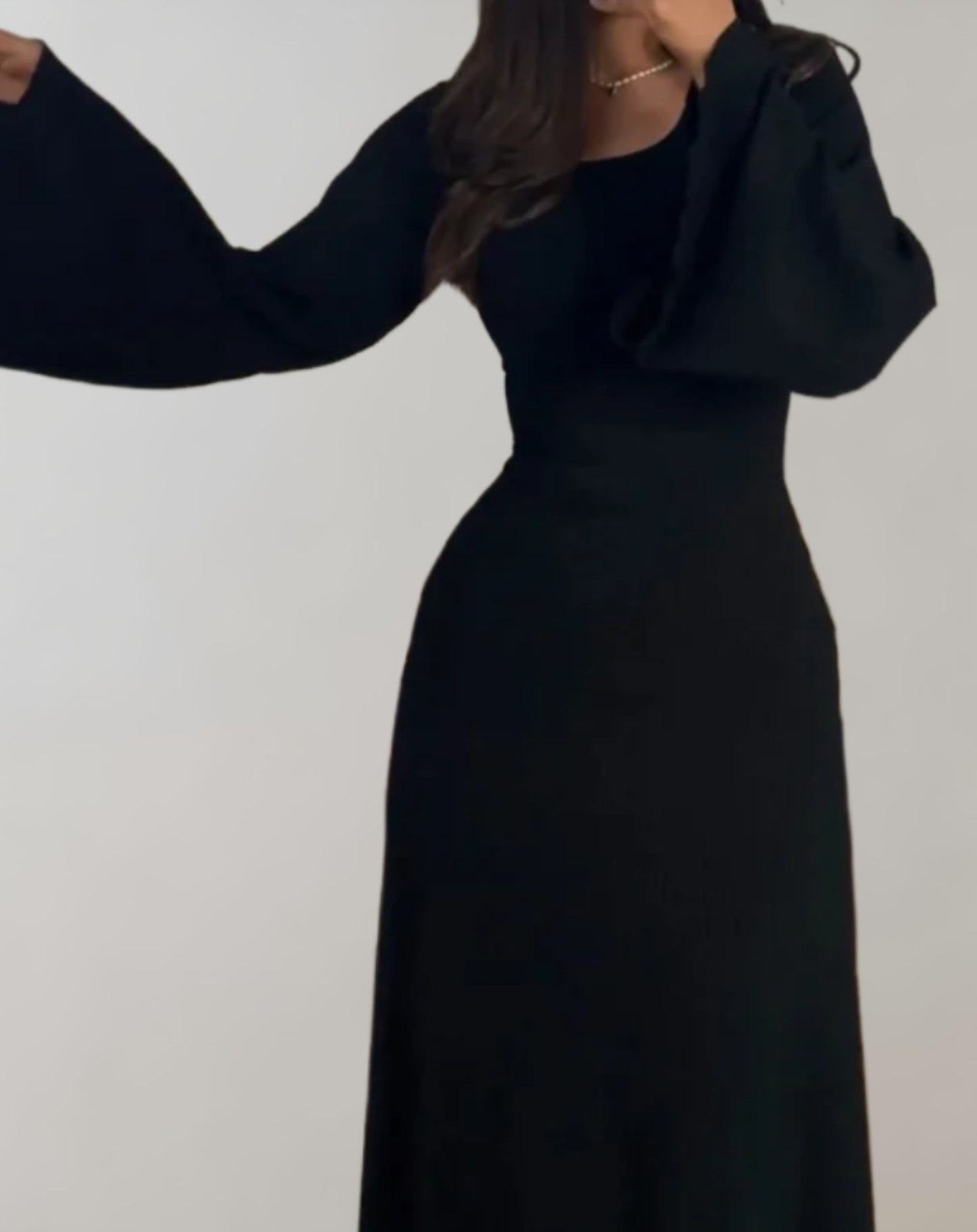 Damen Bodycon Kleid Langärmlig Rundausschnitt