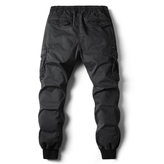 Herren Cargohose Schmale Passform Schwarz - Eveloria