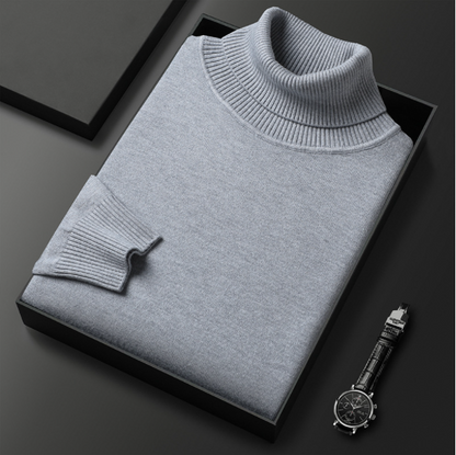 Herren Rollkragenpullover Lässig Baumwolle Beige