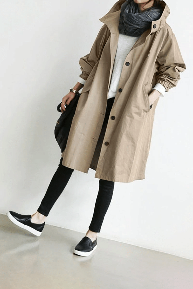 Damen Winterjacke Lange Kapuze Wasserdicht