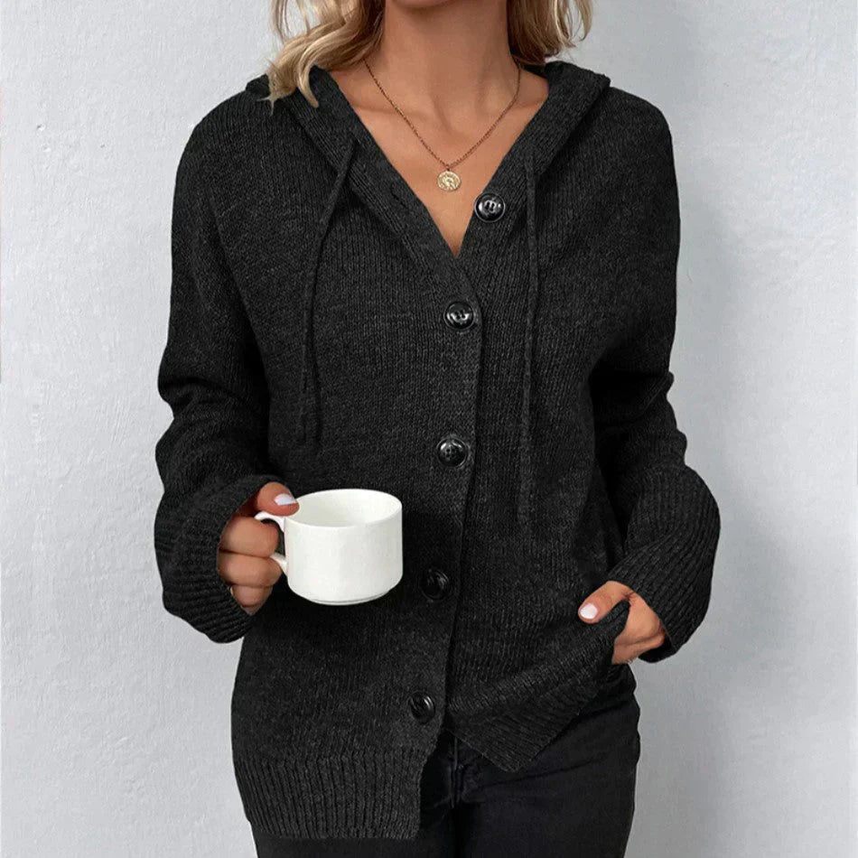 Eveloria Damen Kapuzencardigan Kordelzug
