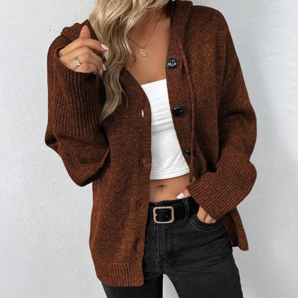 Eveloria Damen Kapuzencardigan Kordelzug
