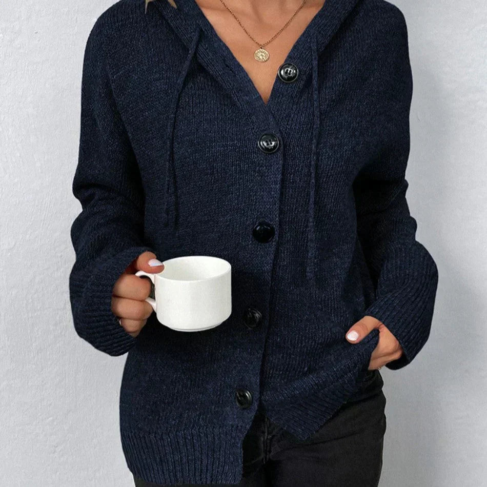 Eveloria Damen Kapuzencardigan Kordelzug