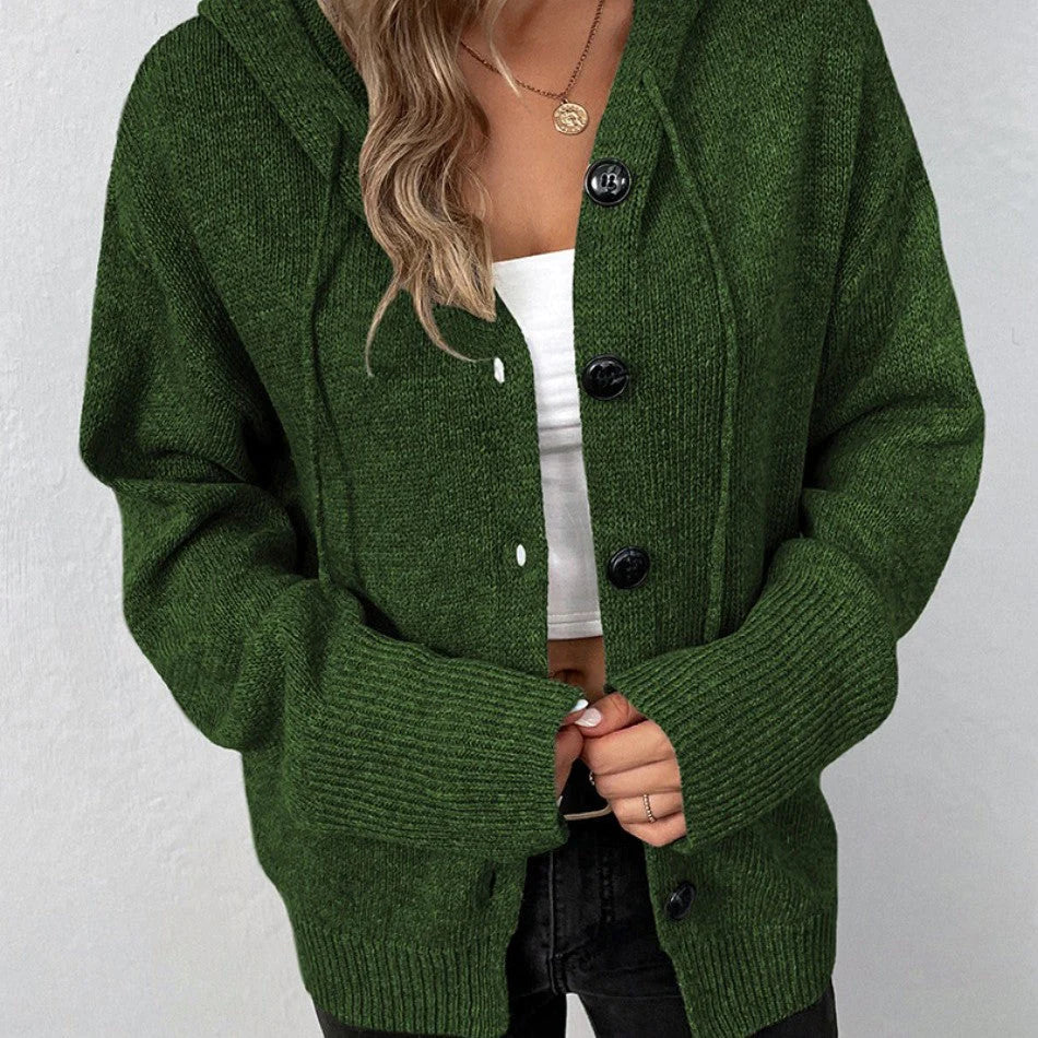 Eveloria Damen Kapuzencardigan Kordelzug - Eveloria