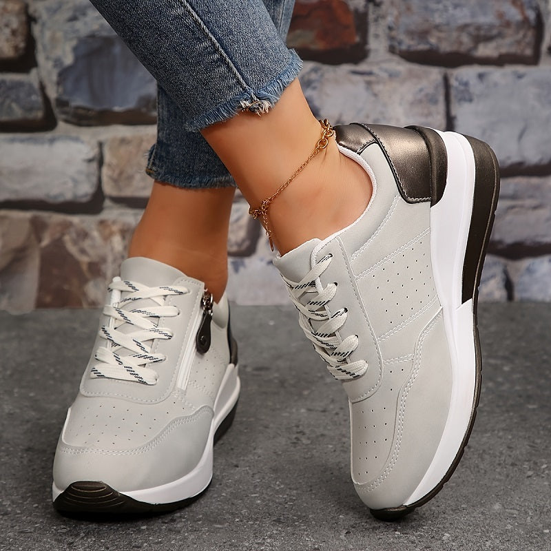 Damen Plateau Sneaker Bequem