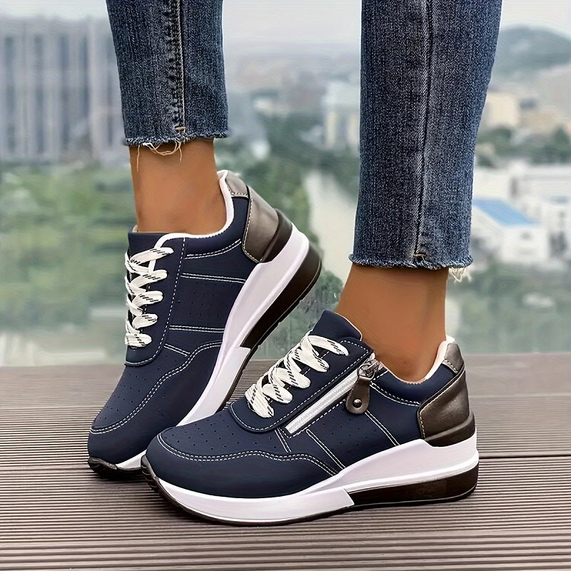 Damen Plateau Sneaker Bequem - Eveloria