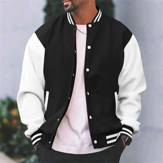 Männer Baseball-Bomberjacke Varsity-Style mit Knöpfen - Eveloria
