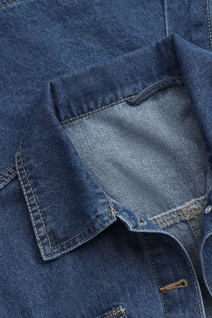 Damen Taillierte Denimjacke Modern Blau