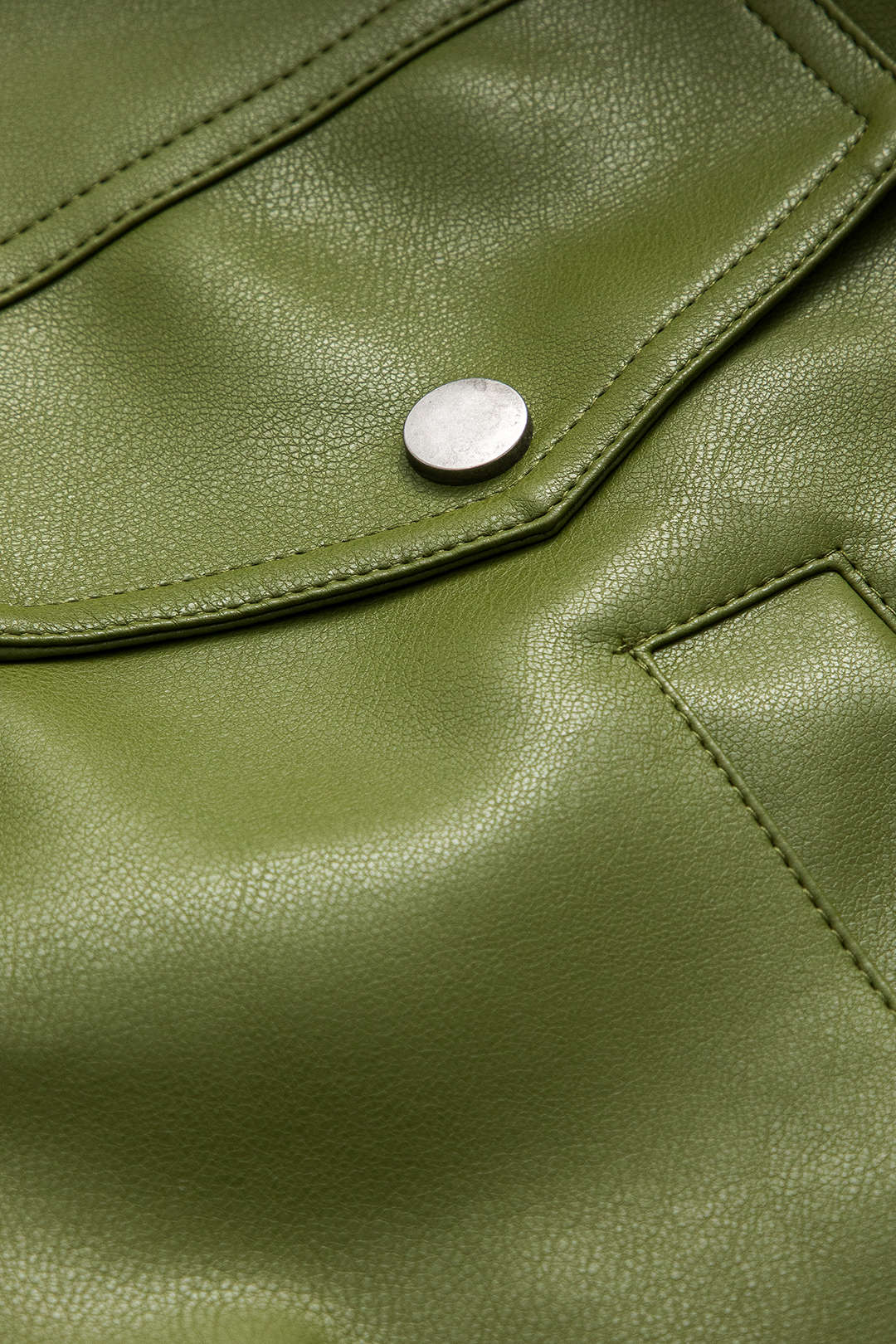 Grüne Kunstlederjacke Damen