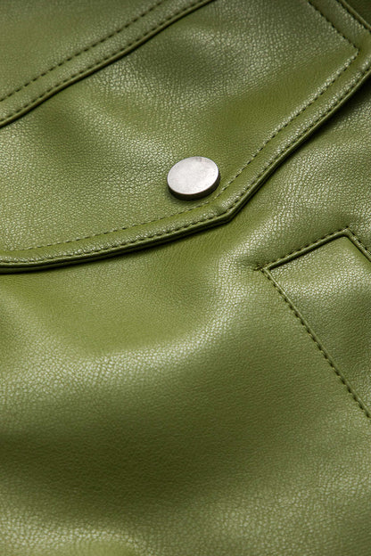 Grüne Kunstlederjacke Damen