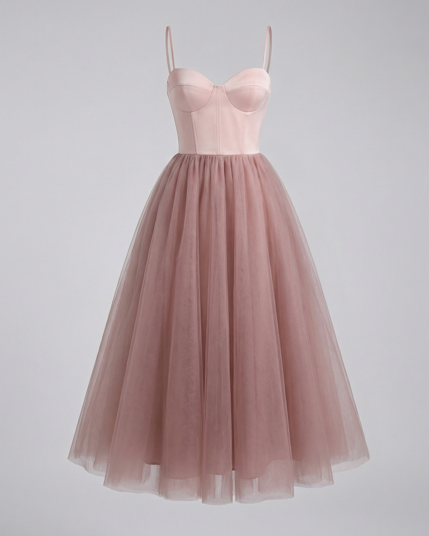 Damen Tüll Abendkleid Korsett