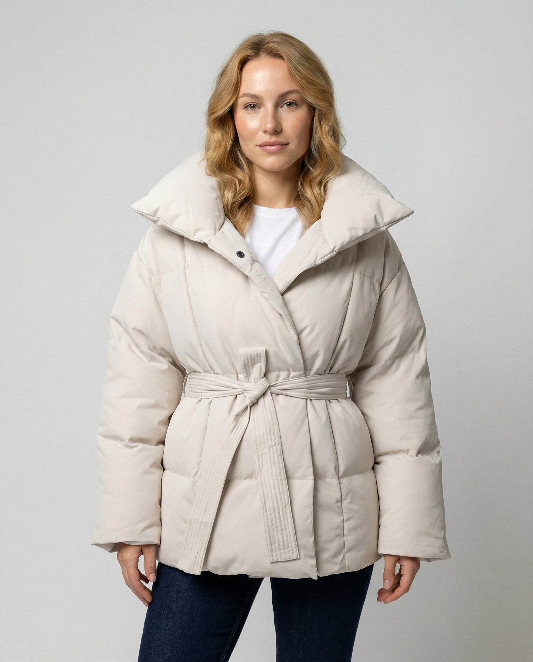 Damen Winterjacke Tailliert Schwarz - Eveloria