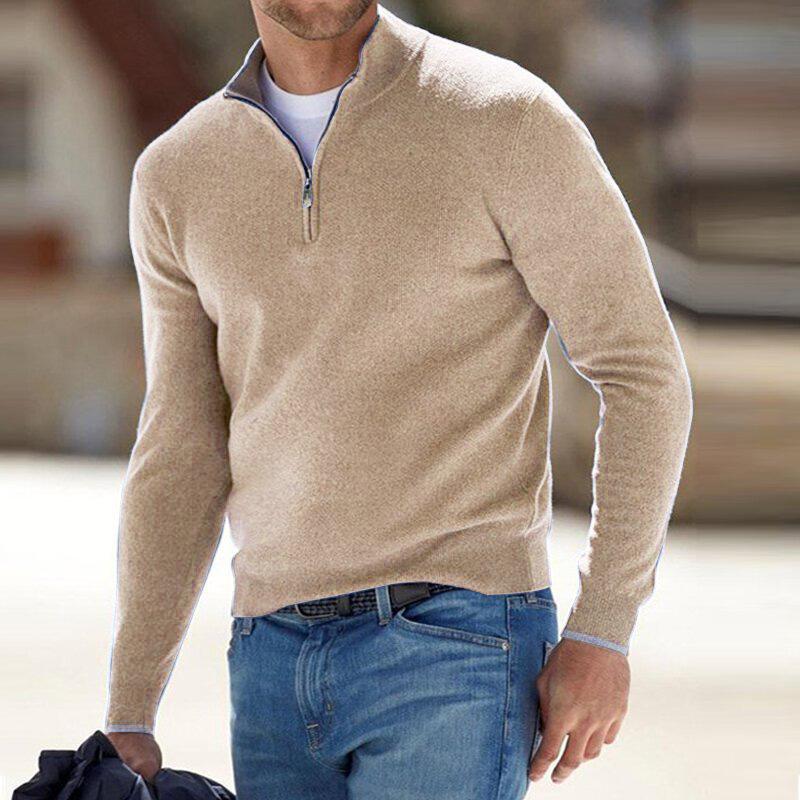 Herren Langarm Strickpullover Mit Reißverschluss - Eveloria