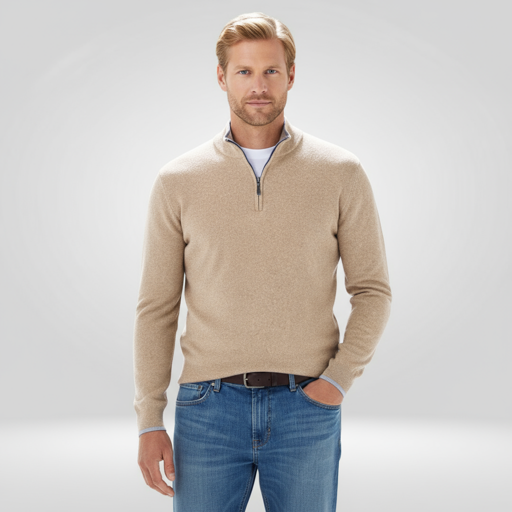 Herren Strickpullover Viertel-Reißverschluss Warm Lässig - Eveloria