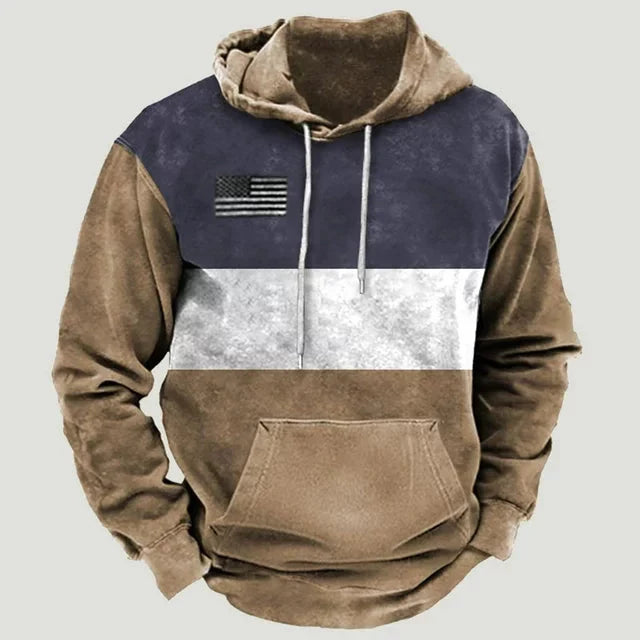 Vintage Hoodie - Kuscheliger Känguru-Pullover-Hoodie für Männer-Khaki-XS-Chaps Herrenmode