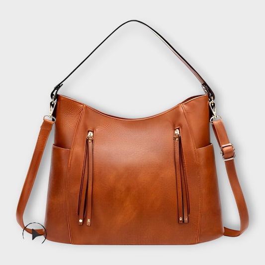 Lilian Damen Schultertasche Alltags Ledertasche Braun - Eveloria