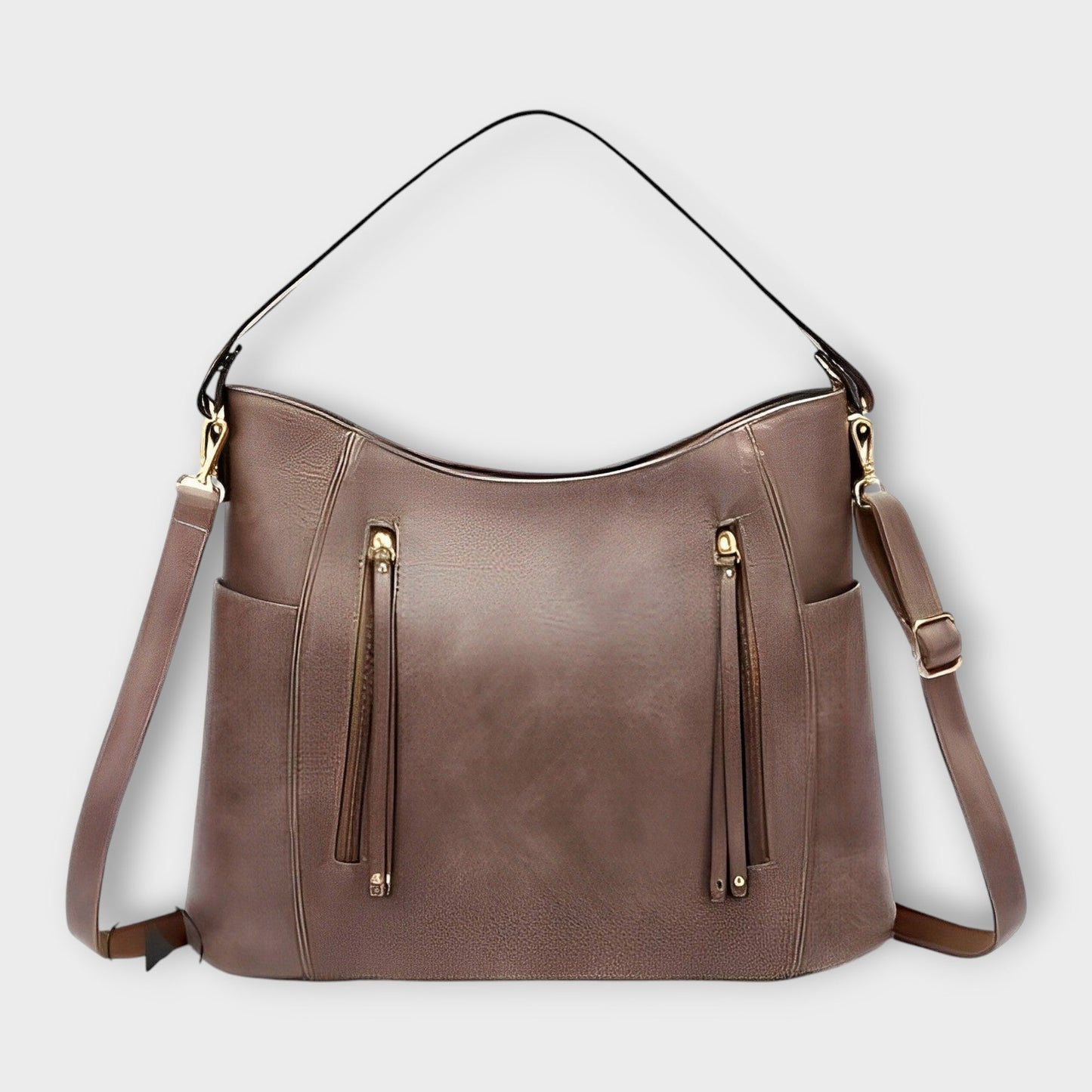 Lilian Damen Schultertasche Alltags Ledertasche Braun