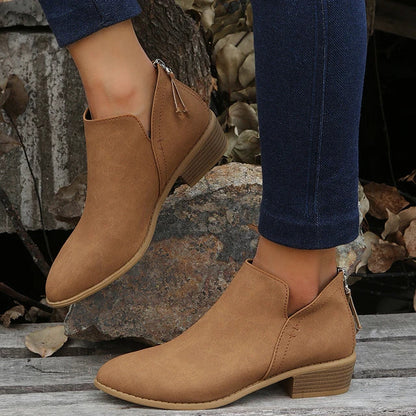 Damen Stiefelette Modisch Leder