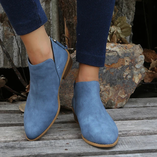 Damen Stiefelette Modisch Leder
