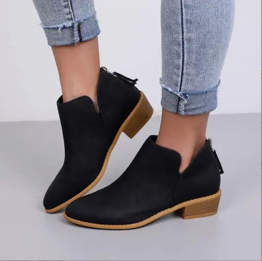 Damen Stiefelette Modisch Leder