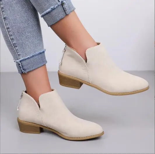 Damen Stiefelette Modisch Leder