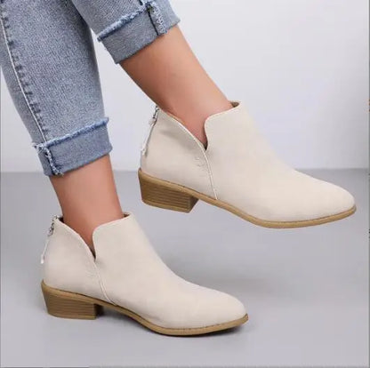 Damen Stiefelette Modisch Leder