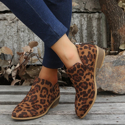 Damen Stiefelette Modisch Leder