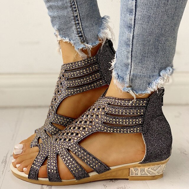 Eveloria Damen Orthopädische Sandalen Niedriger Absatz