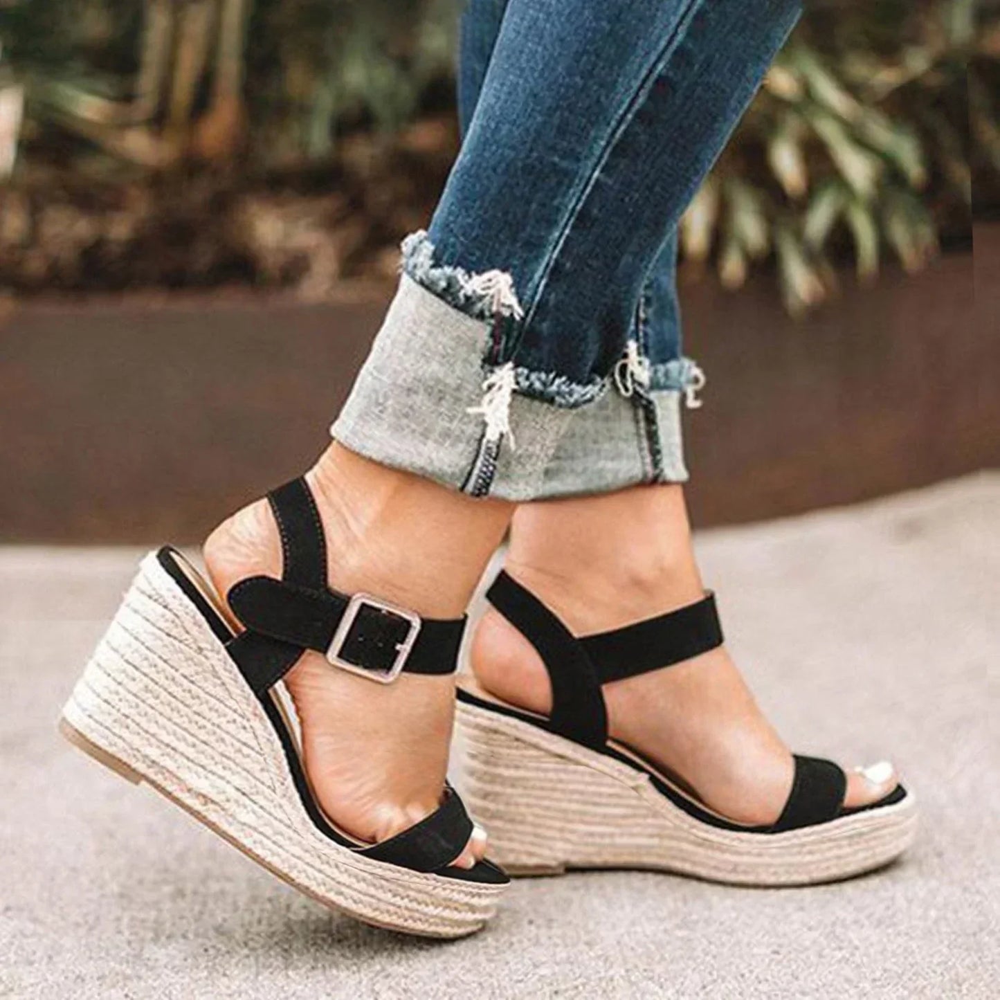 Eveloria Damen Keilschuhe Keilabsatz Bequem