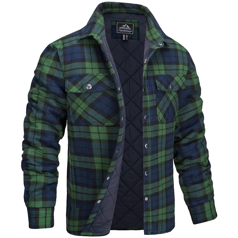 Eveloria Herren Holzfällerjacke Kariert Baumwolle