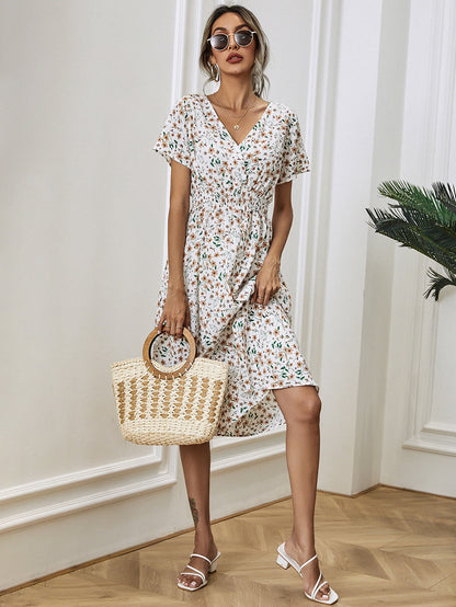 Eveloria Damen Sommerkleid Floral Elegant
