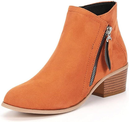 Damen Stiefeletten Bequem Reißverschluss