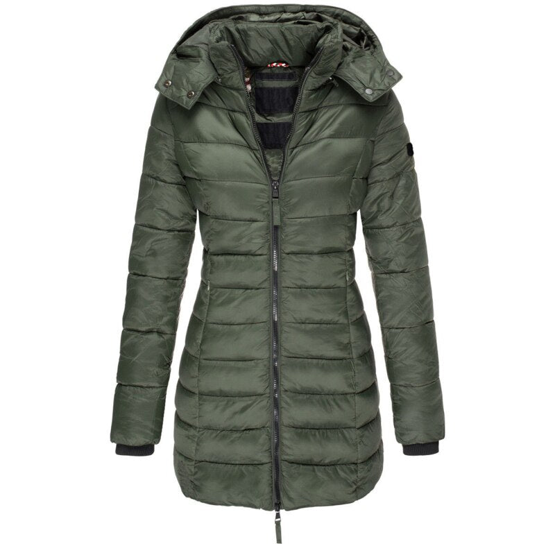 Damen Steppjacke Lang Winter Daunen