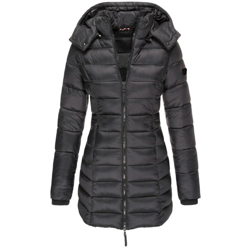 Damen Steppjacke Lang Winter Daunen