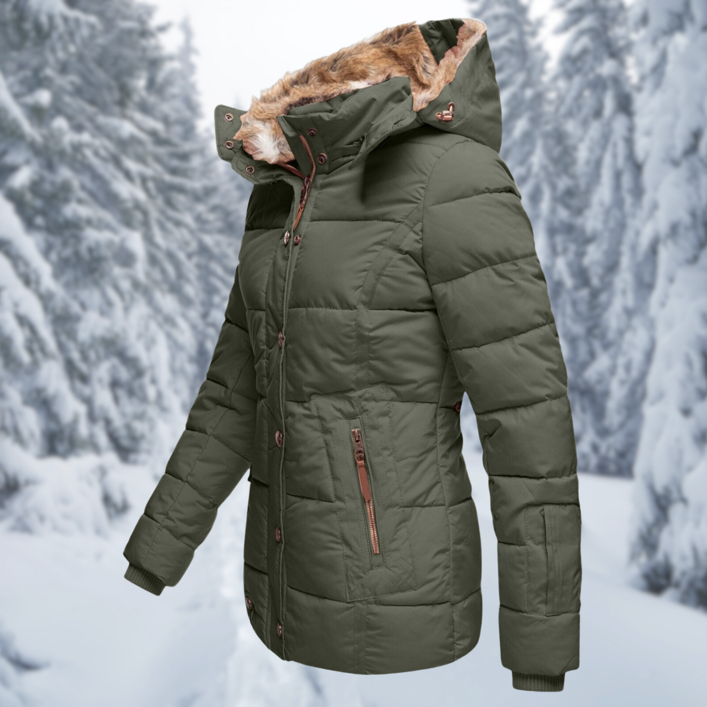 Damen Elegante Winterjacke Warm - Eveloria
