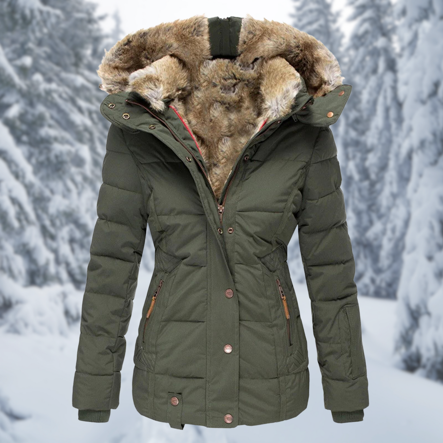Damen Elegante Winterjacke Warm